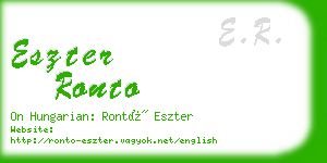 eszter ronto business card